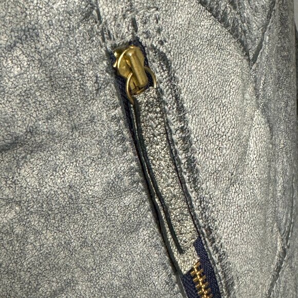 Hugo Boss Orange Genuine Leather Womens Biker Jacket in Silver/Grey - Picture 5 of 16